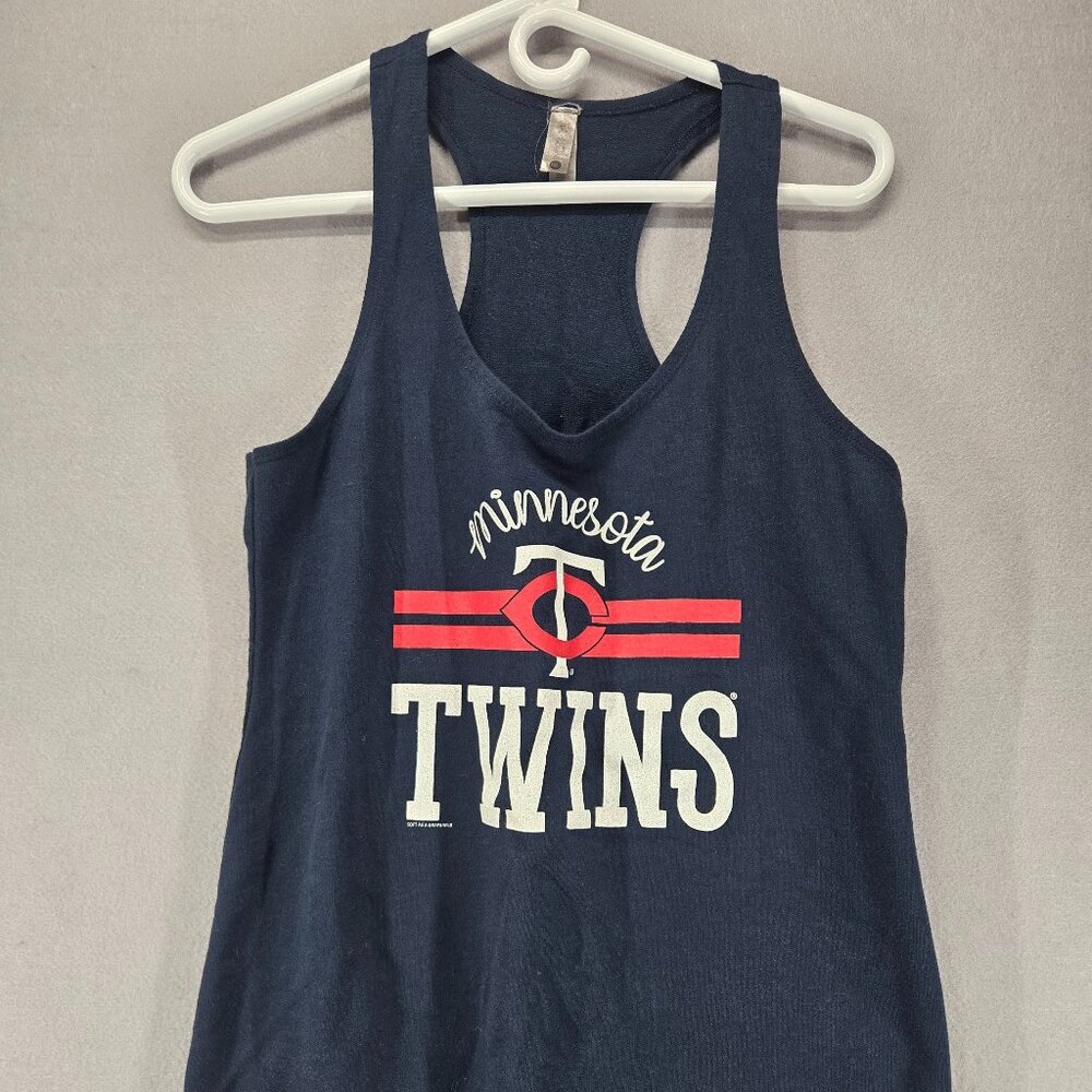 Next Level Apparel Minnesota Twins Racerback Tank Top, Navy w/front logo, Large
